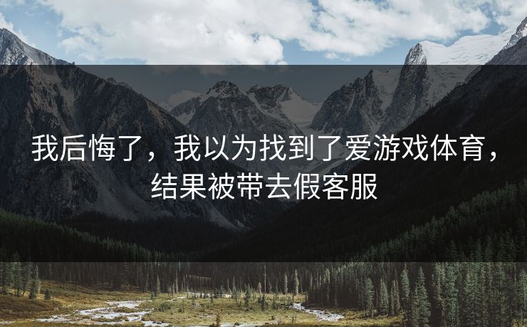 我后悔了，我以为找到了爱游戏体育，结果被带去假客服